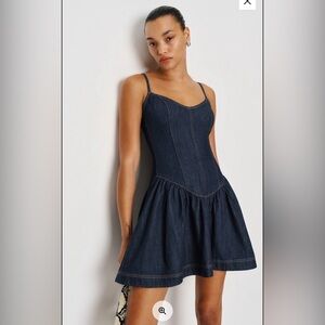 NEW Reformation Lottie Denim Mini Dress 4
